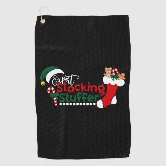 Grappig expert kous stuffer kerst golfhanddoek (Voorkant)