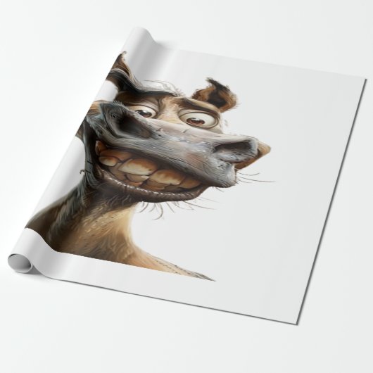 Grappig ezel kunst ontwerp cadeaupapier (Uitgerold)