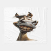 Grappig ezel kunst ontwerp fleece deken (Voorkant (Horizontaal))