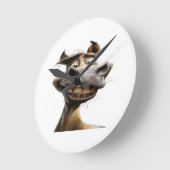 Grappig ezel kunst ontwerp ronde klok (Hoek)