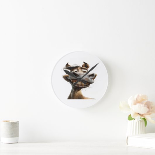 Grappig ezel kunst ontwerp ronde klok (Huis)