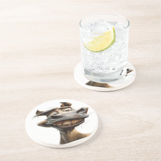 Grappig ezel kunst ontwerp zandsteen onderzetter (Zijkant)