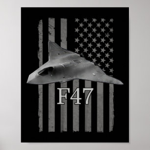 Grappig F47 Gevechtsvliegtuig Trump Shirt F-47 Str Poster