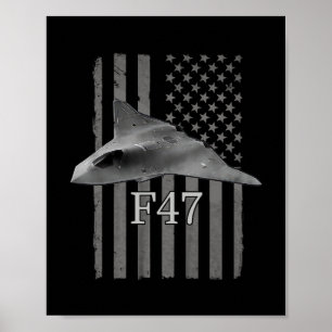 Grappig F47 Gevechtsvliegtuig Trump T-shirt F-47 S Poster