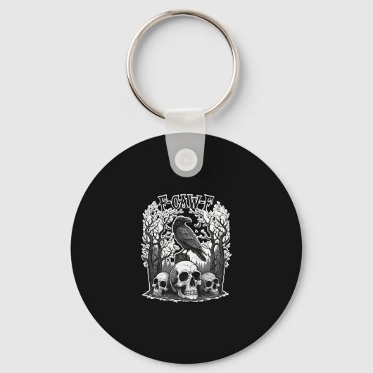 Grappig F Caw F Raven Halloween Sleutelhanger (Voorkant)