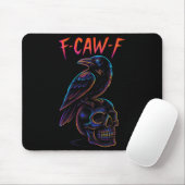 Grappig F Caw F Raven Skull Gothic Graphic Hallowe Muismat (Met muis)