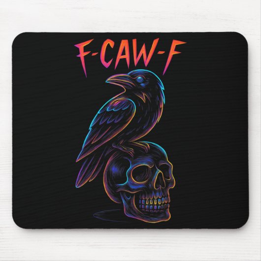 Grappig F Caw F Raven Skull Gothic Graphic Hallowe Muismat (Voorkant)