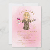 Grappig Fabulous 60 Blush Roze Goud 60ste Verjaard Kaart (Voorkant)