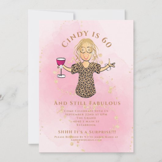 Grappig Fabulous 60 Blush Roze Goud 60ste Verjaard Kaart (Voorkant)