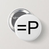 Grappig Face Emoticon! Ronde Button 5,7 Cm (Voorkant /achterkant)