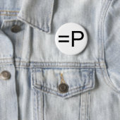 Grappig Face Emoticon! Ronde Button 5,7 Cm (In situ)