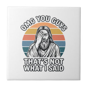 Grappig Facepalm Retro Citaat Vintage Gravure Shir Tegeltje