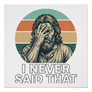 Grappig Facepalm Vintage Gravure Citaat Design_1 Perfect Poster