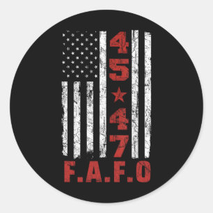 Grappig Fafo Trump Shirt President 47 Trump Fafo A Ronde Sticker