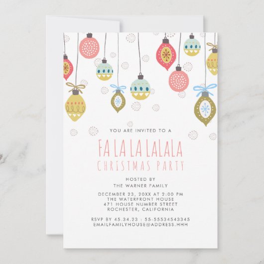 Grappig Falalala kerstfeest Kaart (Voorkant)