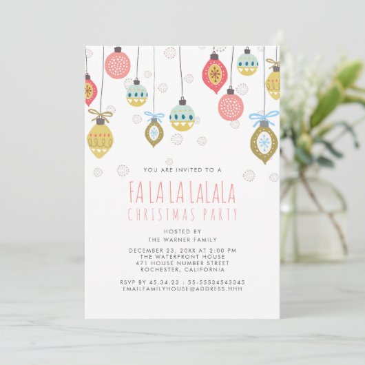 Grappig Falalala kerstfeest Kaart (Staand voorkant)