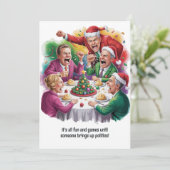 Grappig Familie Politiek Kerstmis Feestdagenkaart (Staand voorkant)