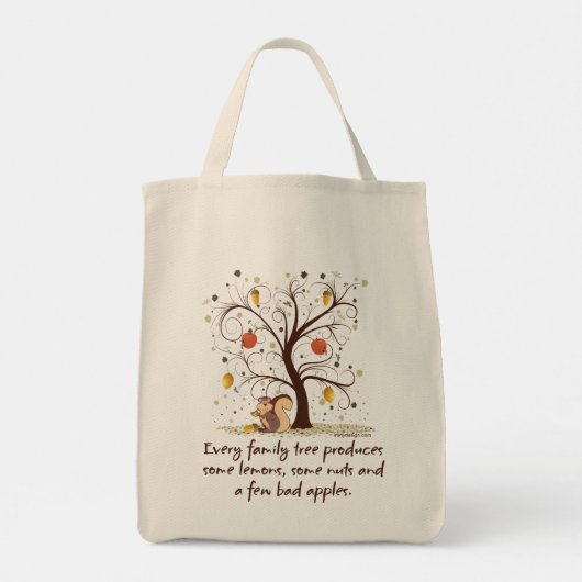 Grappig familieontwerp tote bag (Achterkant)