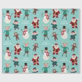 Grappig Family Photo Holiday Wrapping Paper Cadeaupapier (Vlak)