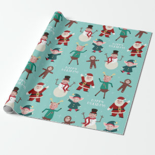 Grappig Family Photo Holiday Wrapping Paper Cadeaupapier