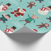 Grappig Family Photo Holiday Wrapping Paper Cadeaupapier (Hoek)