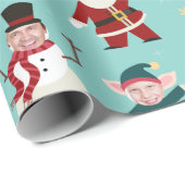 Grappig Family Photo Holiday Wrapping Paper Cadeaupapier (Rol Hoek)