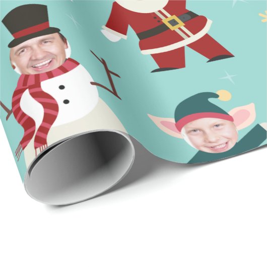 Grappig Family Photo Holiday Wrapping Paper Cadeaupapier (Rol Hoek)