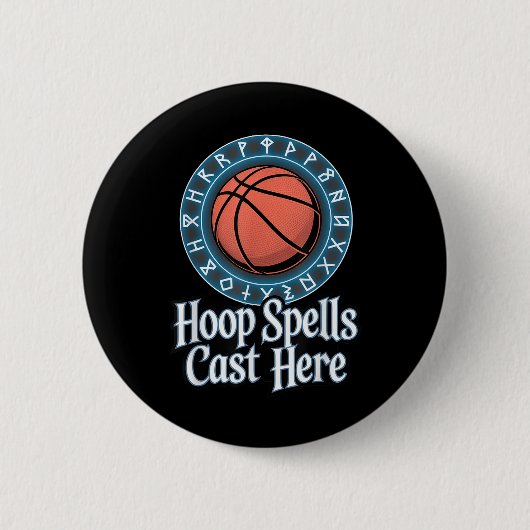 Grappig Fantasy Basketbal Spell League Draft spel Ronde Button 5,7 Cm (Voorkant)