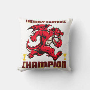 Grappig Fantasy Football Champion Dragon Running Kussen