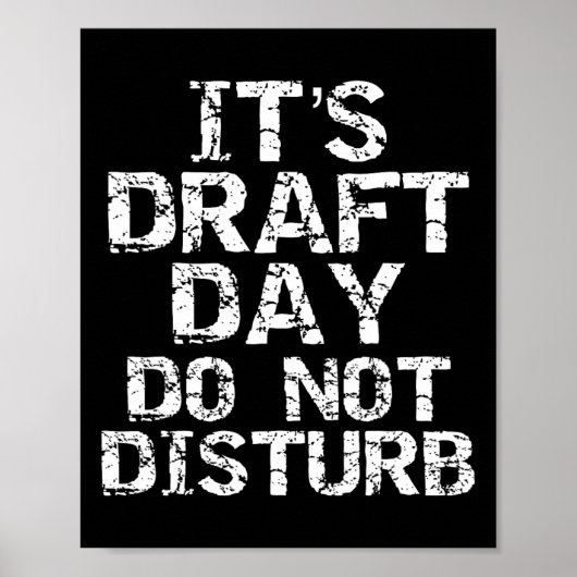 Grappig Fantasy Football Concept Het is Draft Day  Poster (Voorkant)