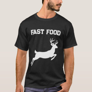 Grappig Fastfood Springend hert jagen T-shirt