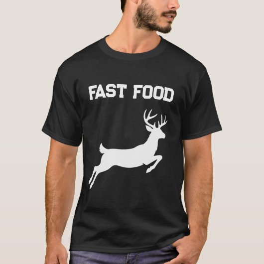 Grappig Fastfood Springend hert jagen T-shirt (Voorkant)