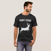 Grappig Fastfood Springend hert jagen T-shirt (Voorkant volledig)