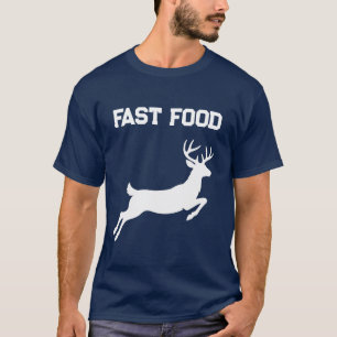 Grappig Fastfood Springend herten jagen T-shirt