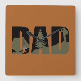 Grappig Fathers Day Geschenk Kamperen Wandel Dad Vierkante Klok