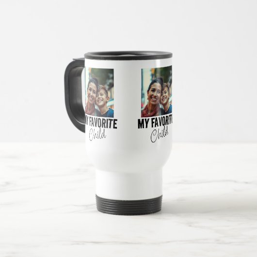Grappig favoriet kind mama reisbeker (Voorkant links)