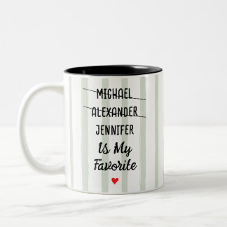 Grappig Favoriete Kind Met Gepersonaliseerde 3 Nam Tweekleurige Koffiemok