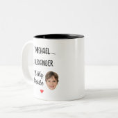 Grappig Favoriete Kind Mok met 2 Namen & Gezichtsf (Voorkant links)