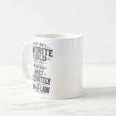 Grappig favoriete kind schoonzoon cadeau koffiemok (Voorkant links)