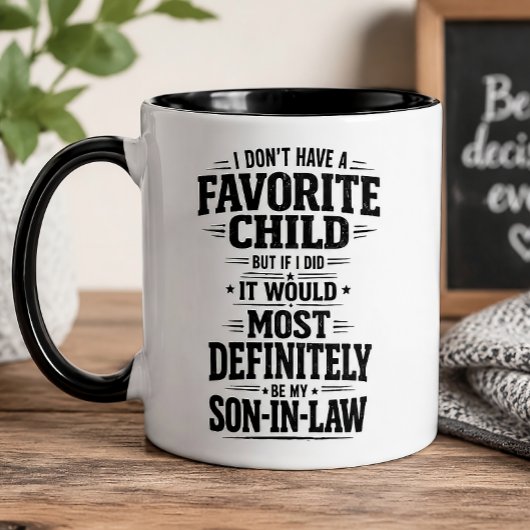 Grappig favoriete kind schoonzoon cadeau koffiemok