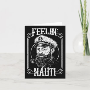 Grappig Feelin Nauti Motorboot Captain Pontooning Kaart
