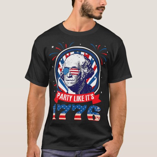 Grappig Feest Alsof Het 1776 4 Juli George Was T-shirt (Voorkant)