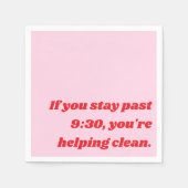 Grappig Feest Introvert Sassy Sarcasme Roze Rood Servet (Voorkant)