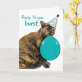 Grappig feest tot je barst gelukkig 21e verjaardag kaart (Gele Bloem)