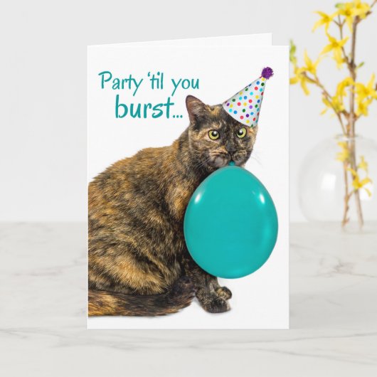 Grappig feest tot je barst gelukkig 21e verjaardag kaart (Gele Bloem)