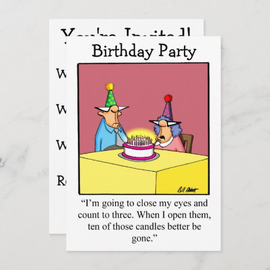 Grappig feest voor haar kaart (Voorkant / Achterkant)