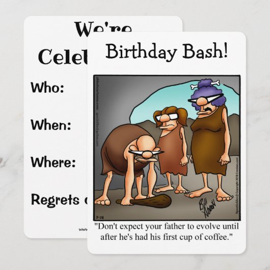 Grappig feest voor hem kaart (Voorkant / Achterkant)