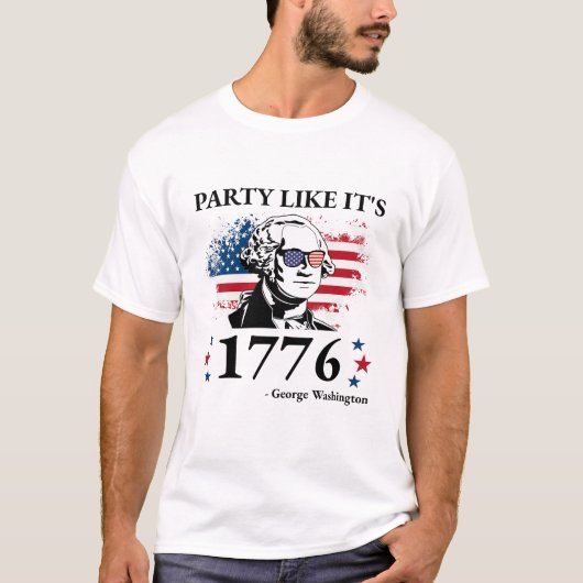 Grappig feest zoals het 1776 George Washington Gif T-shirt (Voorkant)