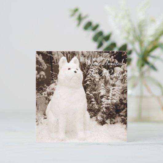 Grappig feestelijk afbeelding snowdog met kerst kaart (Staand voorkant)