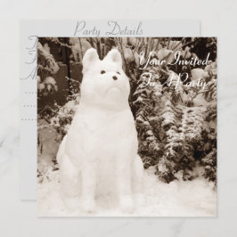 Grappig feestelijk afbeelding snowdog met kerst kaart